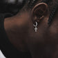 Dangle Hoop & Cross | Fully Iced out CZ Earrings