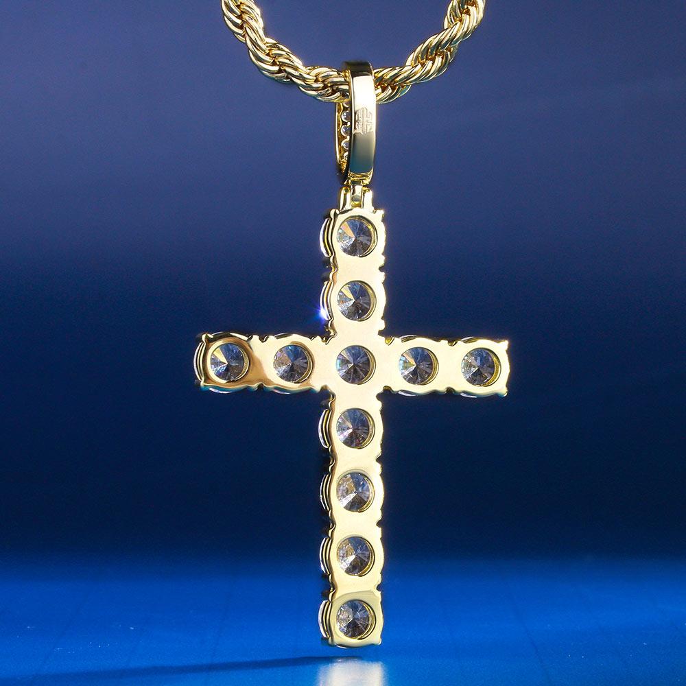 Cross Pendant | Iced out | 14k Gold