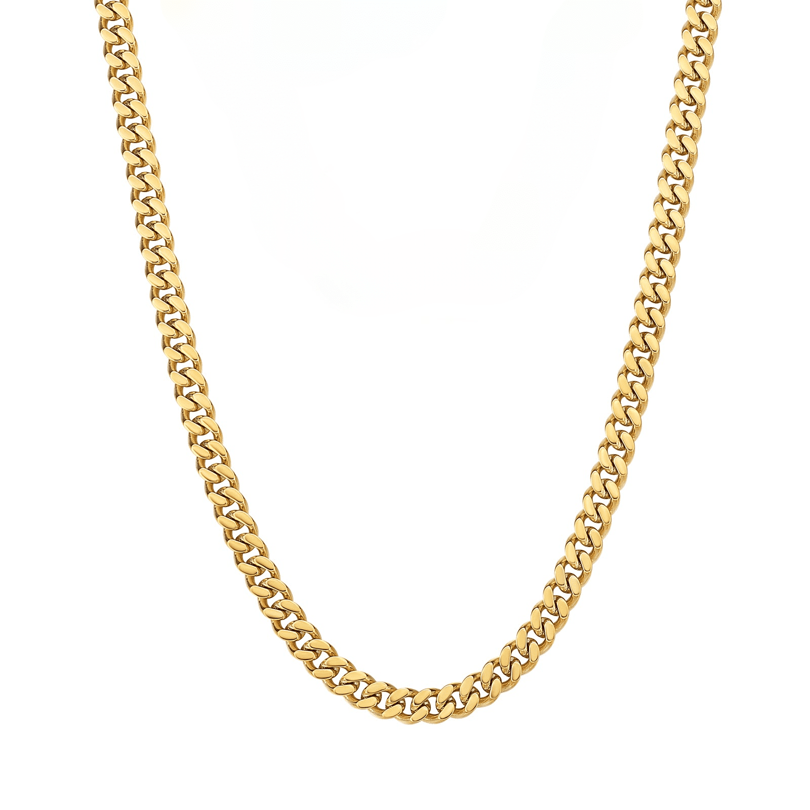 5mm | Stainless Steel | Miami Cuban Link Chain | White Gold Plated