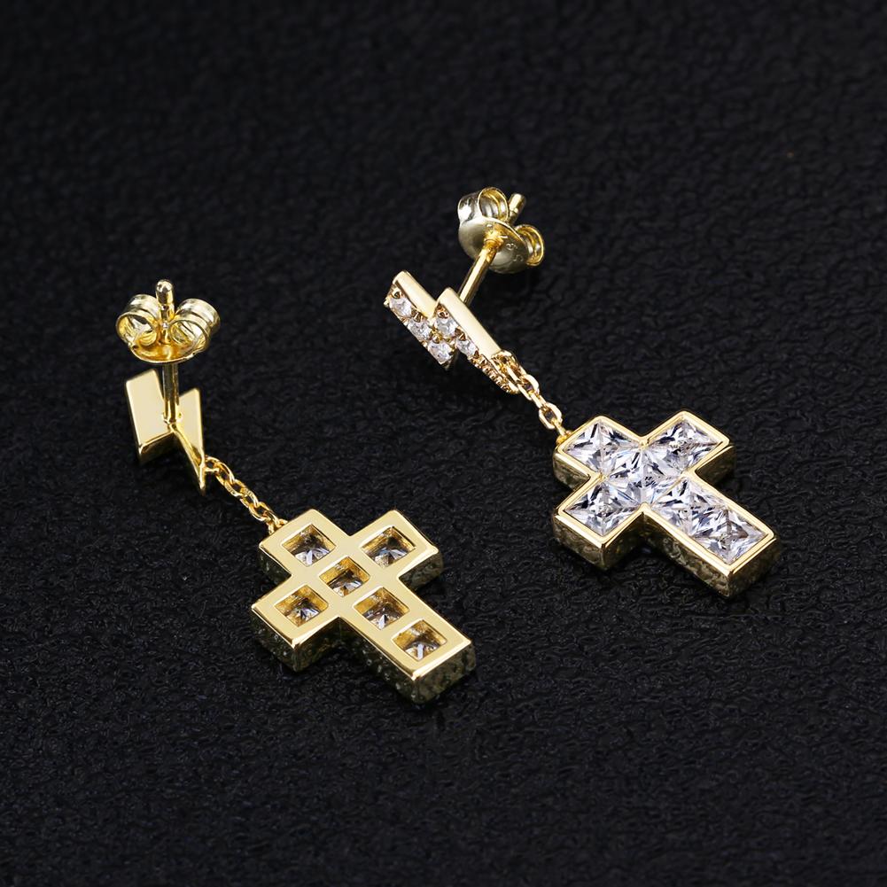 Cross 925 silver | Dangle Earrings Lightning Cubic Zirconia Stone