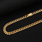 8mm Miami Cuban Link Chain And Bracelet Set In Stainless Steel With 18k Gold Plated