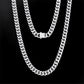 8mm | Curb Cuban chain Stainless Steel | White Gold/18K Gold