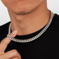 8mm | Curb Cuban chain Stainless Steel | White Gold/18K Gold