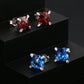 S925 Sterling Silver Stud Earrings Faceted | Ruby CZ