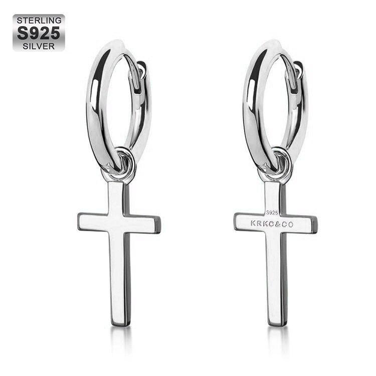 14K | Dangle Cross & Hoop Earrings