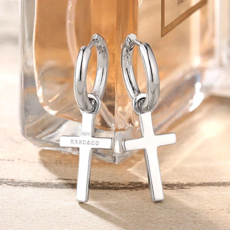 14K | Dangle Cross & Hoop Earrings